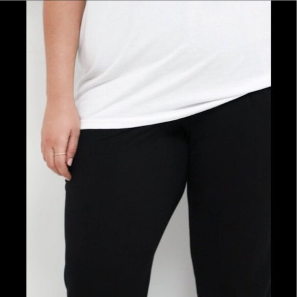 ASOS NEW Tag Curve Drawing Stretch Leggings Ribbed Cotton Pants Plus Size 6x - Picture 2 of 13